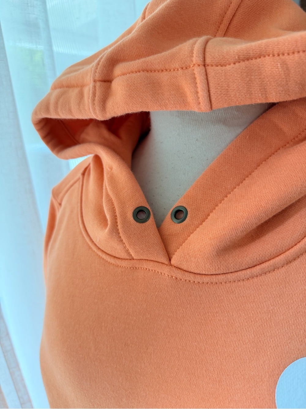 Carhartt Hoodie Small Orange Relaxed Fit Logo Pullover Sweatshirt - Picture 2 of 4